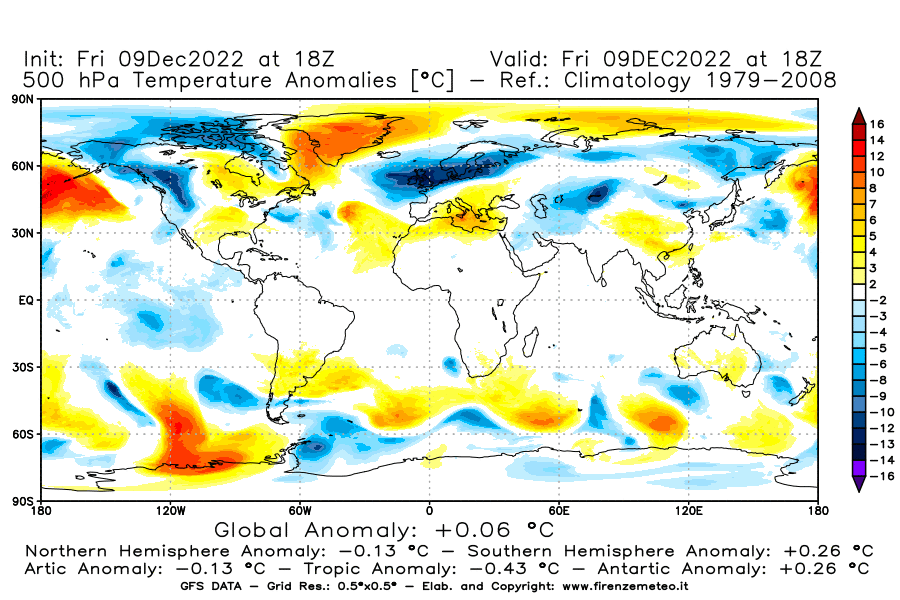 Mappa di analisi GFS - Anomalia Temperatura [°C] a 500 hPa in World
							del 09/12/2022 18 <!--googleoff: index-->UTC<!--googleon: index-->