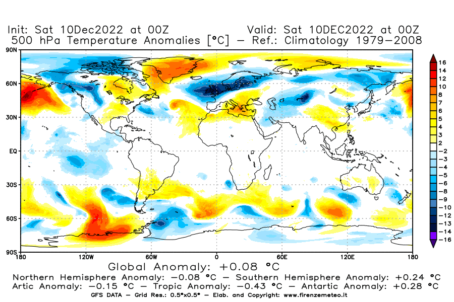 Mappa di analisi GFS - Anomalia Temperatura [°C] a 500 hPa in World
							del 10/12/2022 00 <!--googleoff: index-->UTC<!--googleon: index-->