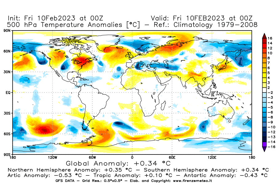 Mappa di analisi GFS - Anomalia Temperatura [°C] a 500 hPa in World
							del 10/02/2023 00 <!--googleoff: index-->UTC<!--googleon: index-->