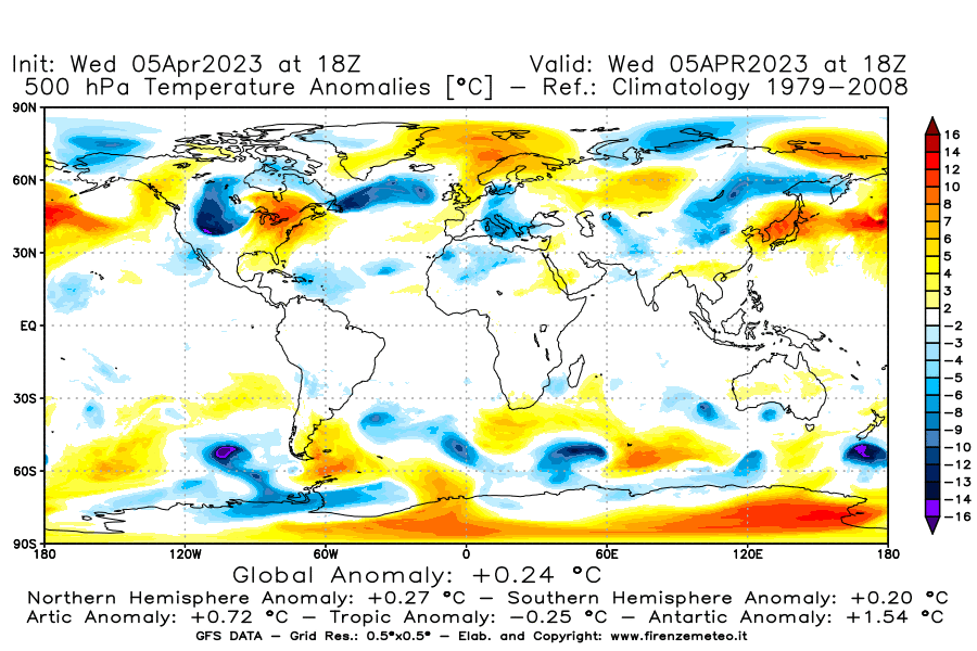 GFS analysi map - Temperature Anomalies [°C] at 500 hPa in World
									on 05/04/2023 18 <!--googleoff: index-->UTC<!--googleon: index-->