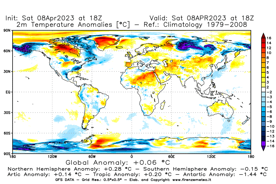 GFS analysi map - Temperature Anomalies [°C] at 2 m in World
									on 08/04/2023 18 <!--googleoff: index-->UTC<!--googleon: index-->