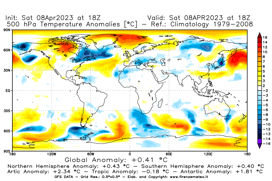 GFS analysi map - Temperature Anomalies [°C] at 500 hPa in World
									on 08/04/2023 18 <!--googleoff: index-->UTC<!--googleon: index-->