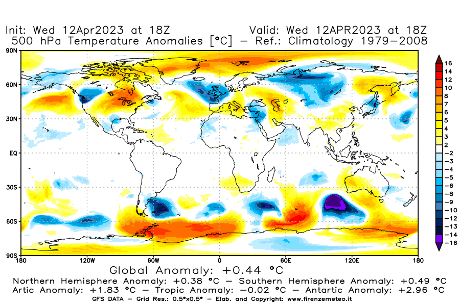 GFS analysi map - Temperature Anomalies [°C] at 500 hPa in World
									on 12/04/2023 18 <!--googleoff: index-->UTC<!--googleon: index-->