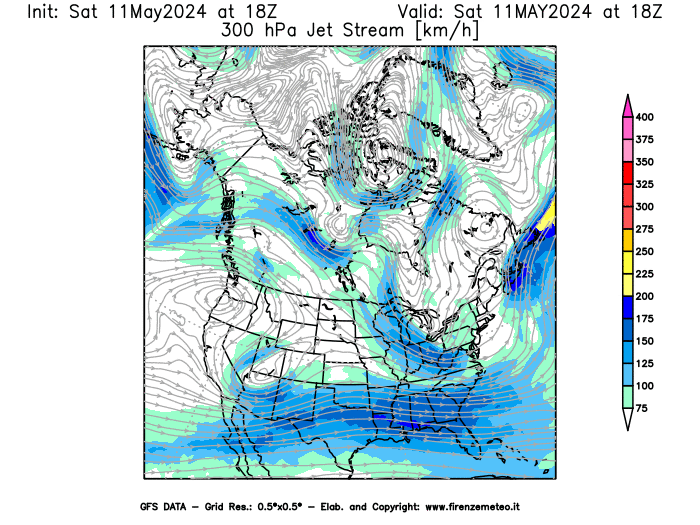 weather map GFS Jet Stream at 300 hPa 