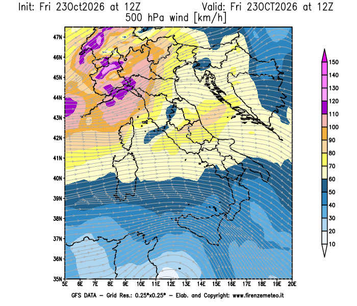 weather map GFS 500 hPa wind 