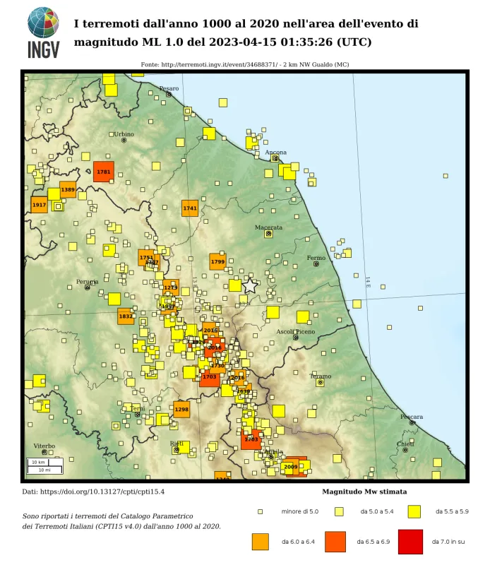 Seismicity from 1000