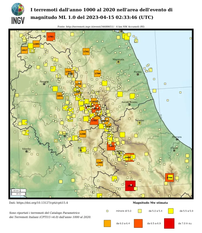 Seismicity from 1000