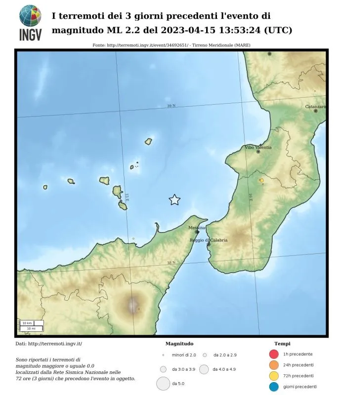 Seismicity in the 3 days preceding the event