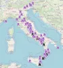 earthquakes time series in Italy with magnitude grater then 6