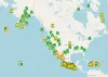Real-time earthquakes North America