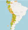 Real-time earthquakes South America