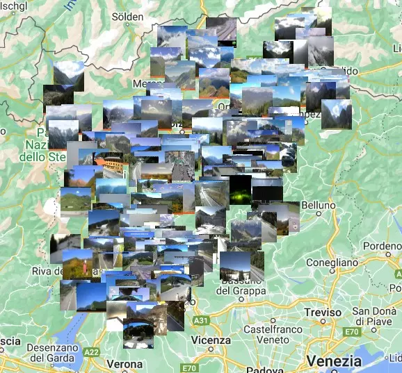 mappa webcam Alpi Trentino-Alto Adige